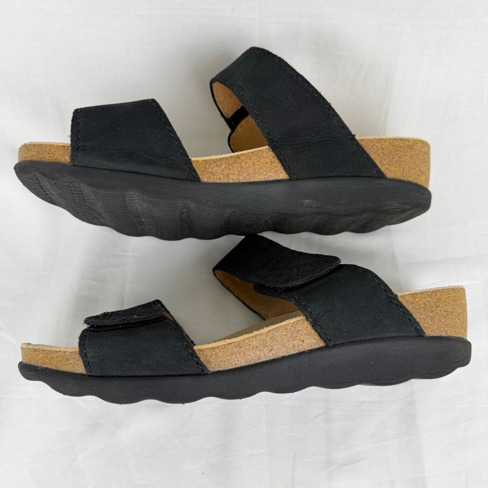 Dansko Maurice Black Nubuck Leather Wedge Slide Sandals Womens 9 - Picture 5 of 10